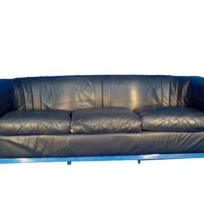 Black leather sofa