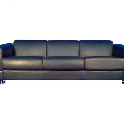 Black leather sofa