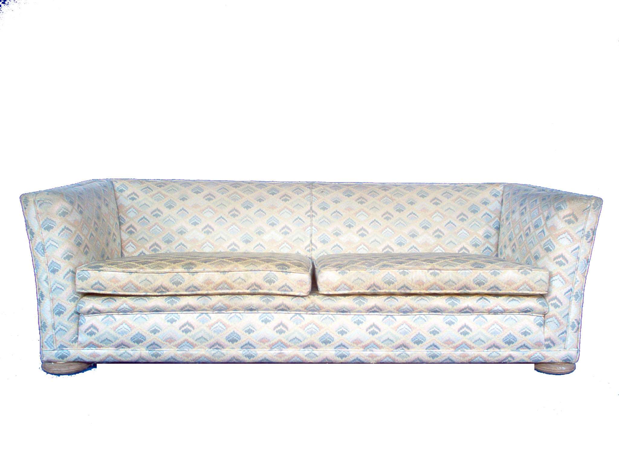 Beige sofa with green flowers