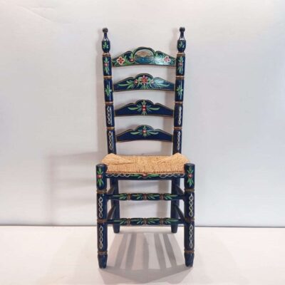 Silla andaluza decorada azul marino sill_46