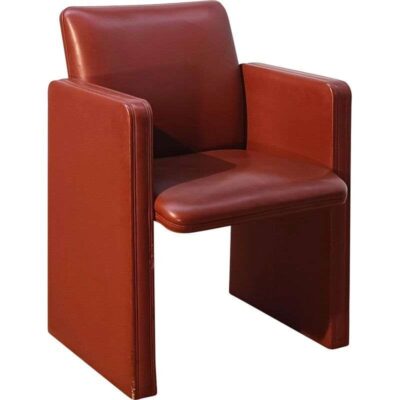 Sillón vintage Thf en madera y cuero Poltrona Frau 1990. But_55