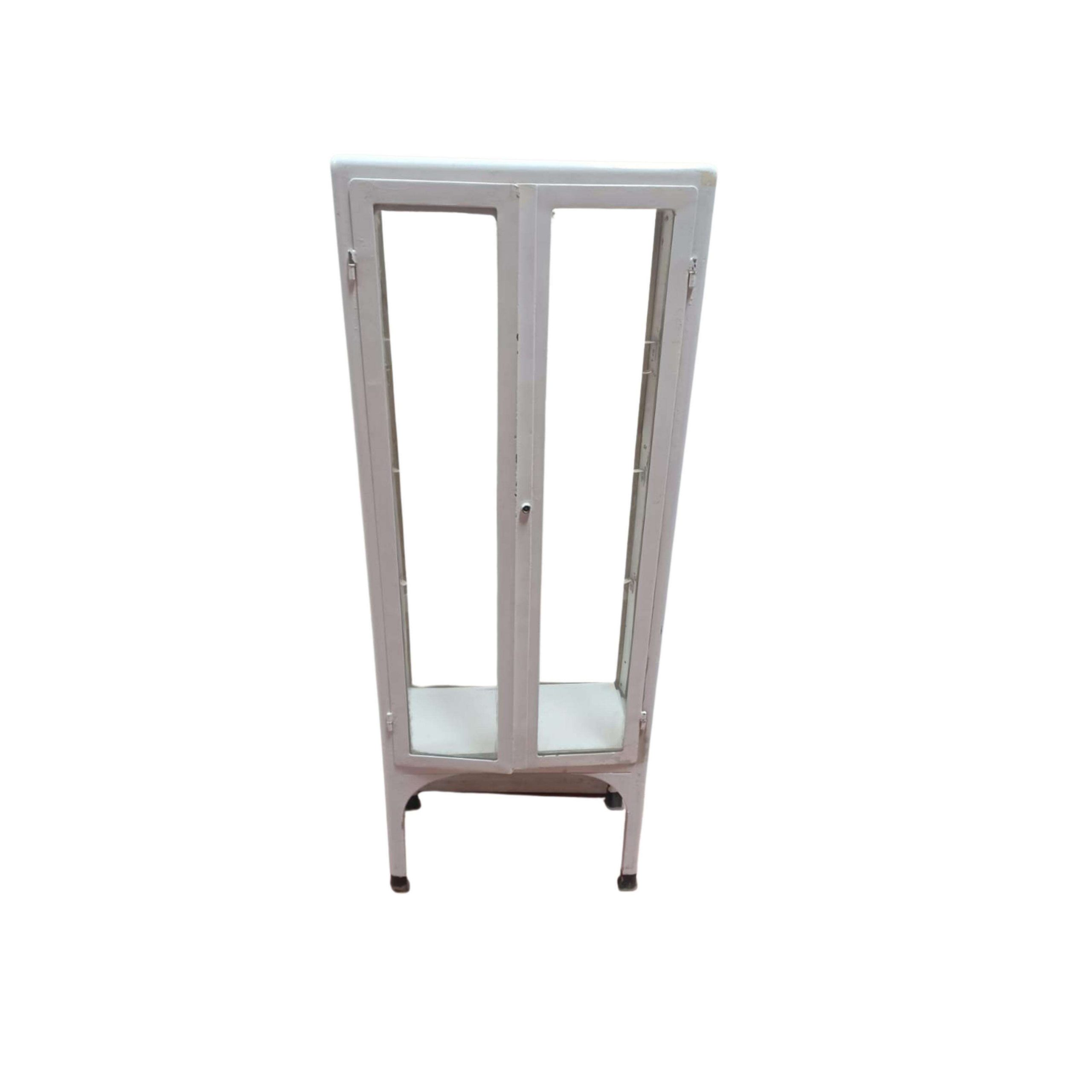 White two-door hospital display case