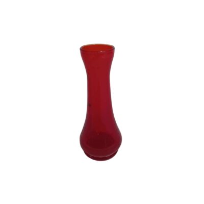 Red glass vase