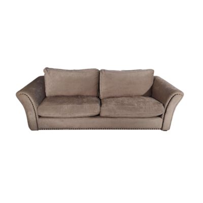 3-seater gray suede sofa