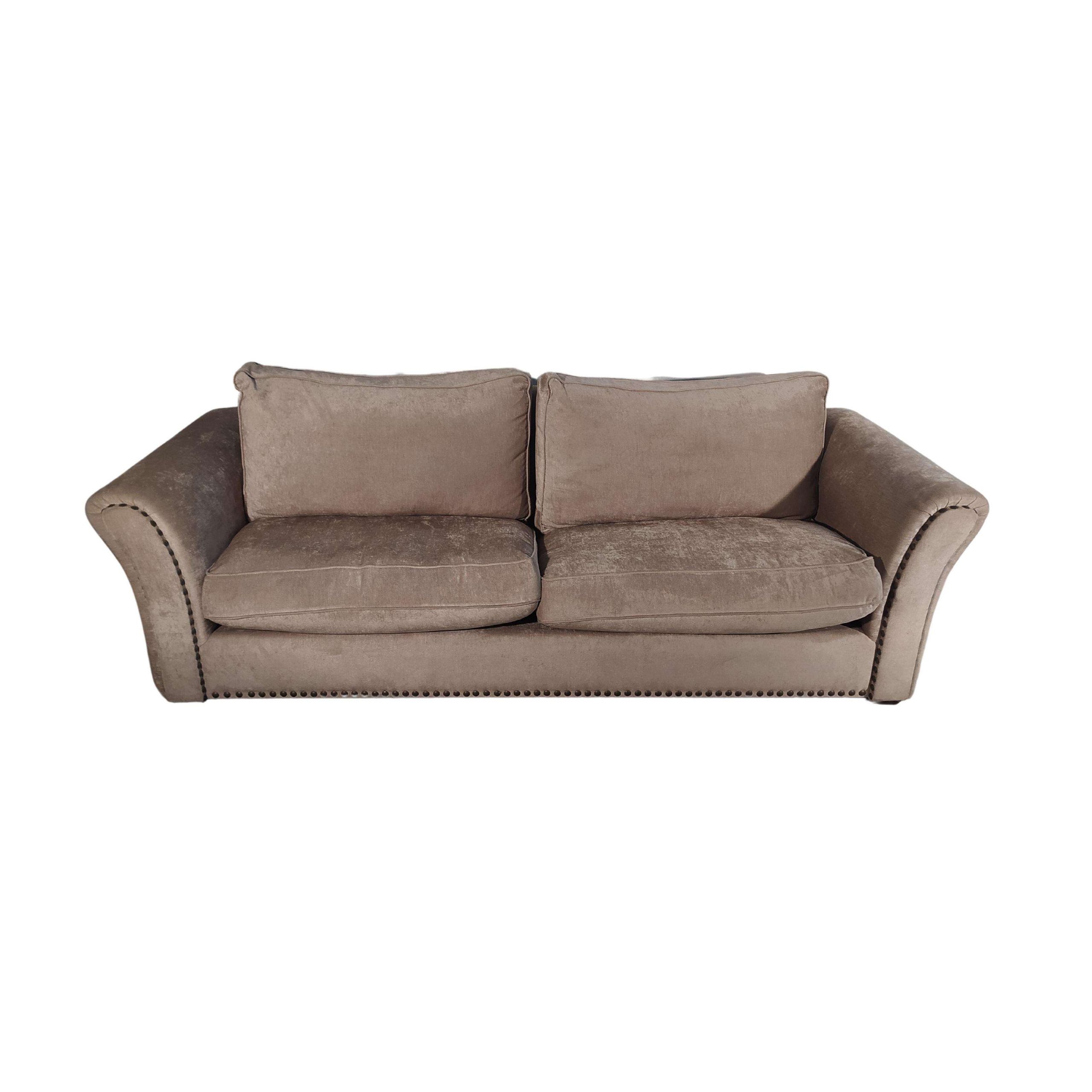 3-seater gray suede sofa