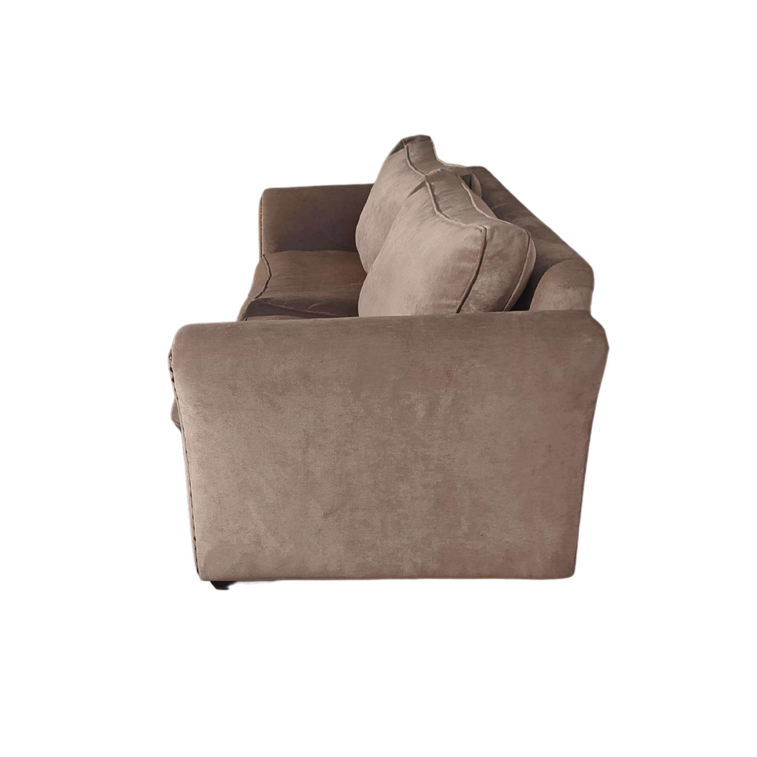 3-seater gray suede sofa - Image 2
