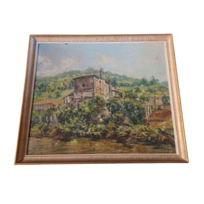 Cuadro al Óleo de un Pueblo Cua_322