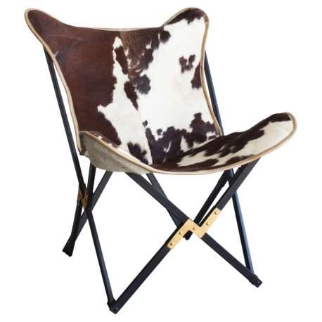 Silla plegable de piel de cabra artesanal. 528 - Imagen 2