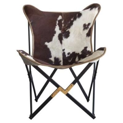 Silla plegable de piel de cabra artesanal. 528