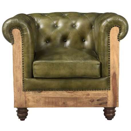 SILLÓN CAPITONE PIEL DECAY VERRDA 539 - Imagen 2