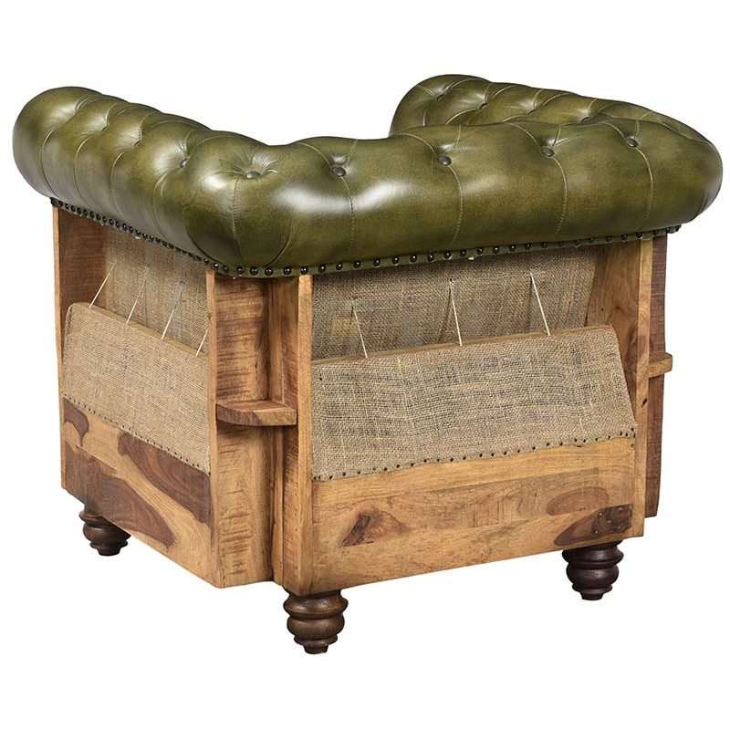 SILLÓN CAPITONE PIEL DECAY VERRDA 539 - Imagen 3