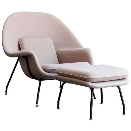 Womb Chair upholstered armchair and footrest. 540 - Image 3