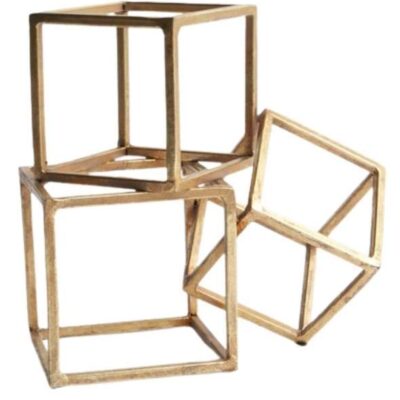 Decorative figure golden metal Cubes Room