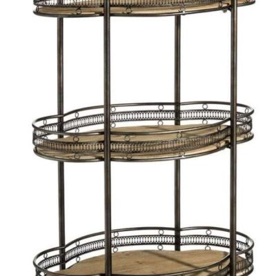Mesa Camarera Metal Madera Vintage 02461