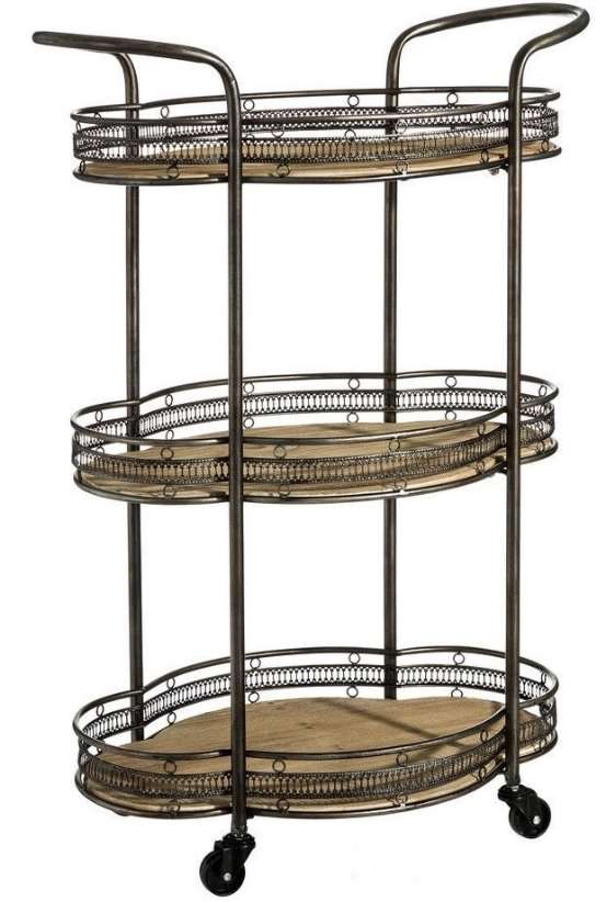Mesa Camarera Metal Madera Vintage 02461