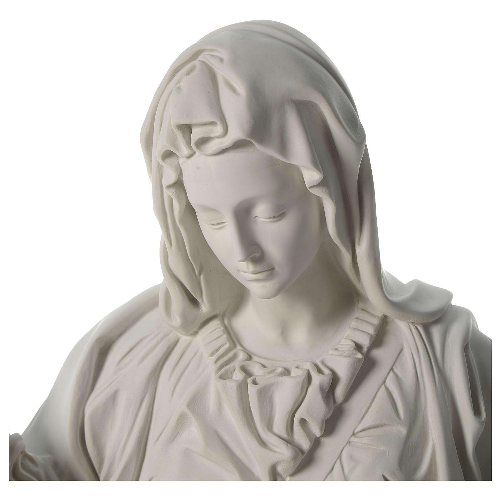 La Piedad en Mármol Sintético de Carrara de 100cm 02685 - Imagen 3