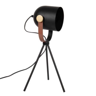 Projector Lamp with black, gold and brown metal tripod