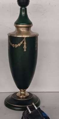 Green and gold vase-shaped table lamp 02914