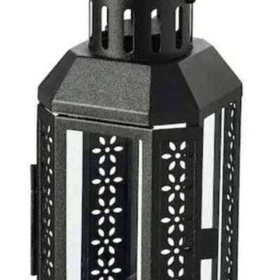Farol LInterna Porta Vela Forja Negra 03975