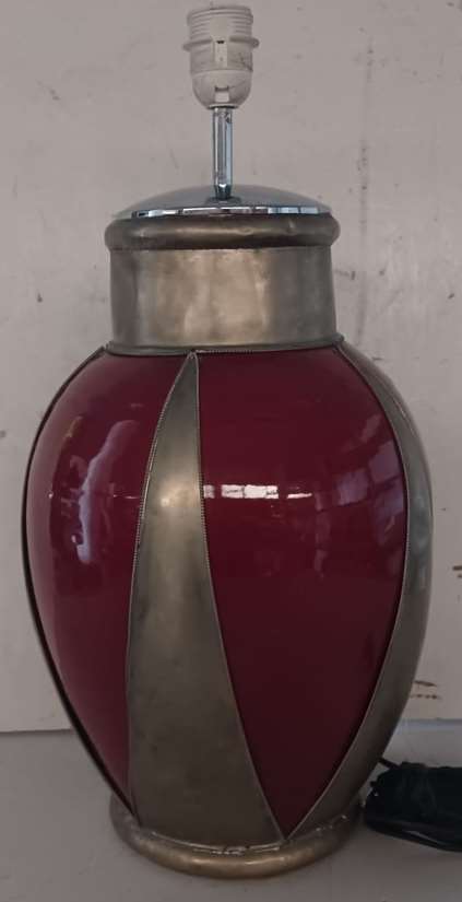 Ceramic and brass table lamp