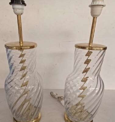 Vintage Crystal and Gold Lamp 02361