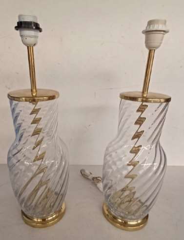 Vintage Crystal and Gold Lamp 02361