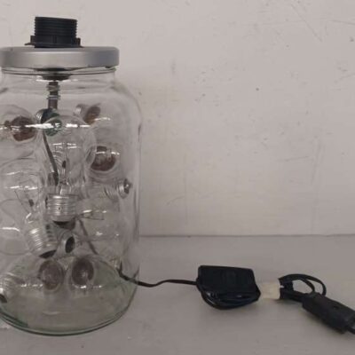 Glass jar table lamp with bulbs inside 02616