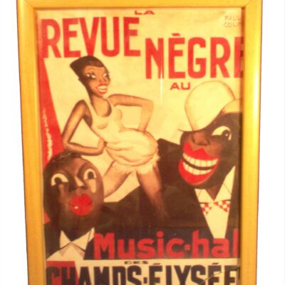 Cuadro vintage francés "Revue negre" con cristal. Cua_122