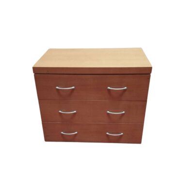 Wooden chest of drawers with 3 drawers and double handles 01167