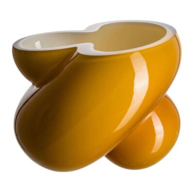 Bohemian Energy Crystal Vase, Amber Vase 01787
