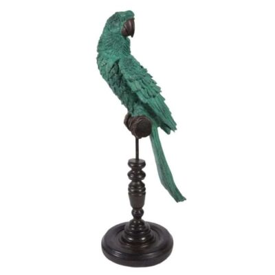 Green Parrot Figure with black base 03714
