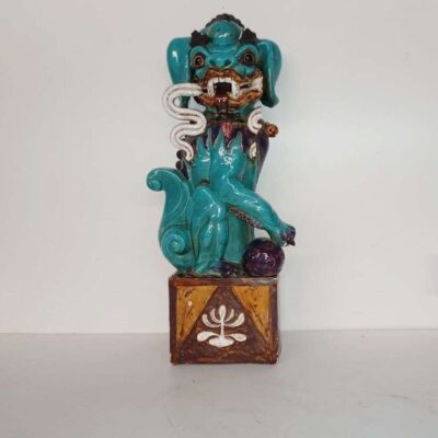 Chinese porcelain dragon figurine in turquoise tones 03359