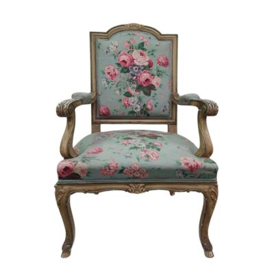 Sillón Luis XV con estampado floral 04213