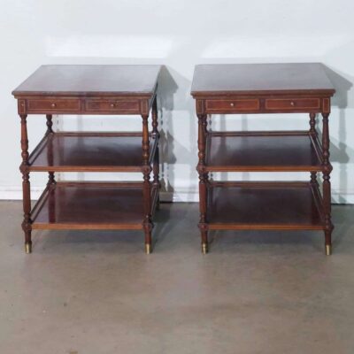 Mesa Auxiliar madera 2 cajones y dos baldas 04238