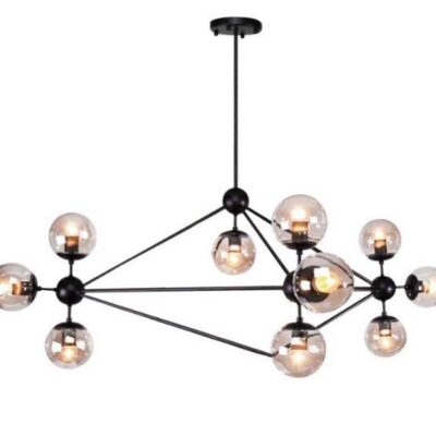 Lámpara Colgante Mencía, Metal negro, 10 luces 03161