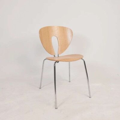 Silla de comedor de estilo nórdico marrón 04412