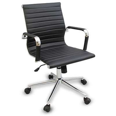 Silla de oficina Slim bajo ecopiel negro Sio_03