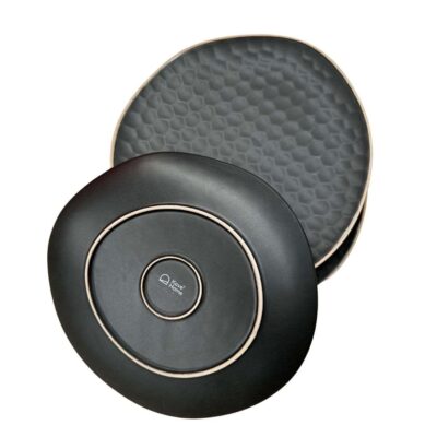 Manami black ceramic flat plate 05048