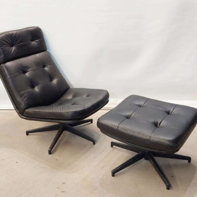 Sillon y reposapies Havberg negro 05007