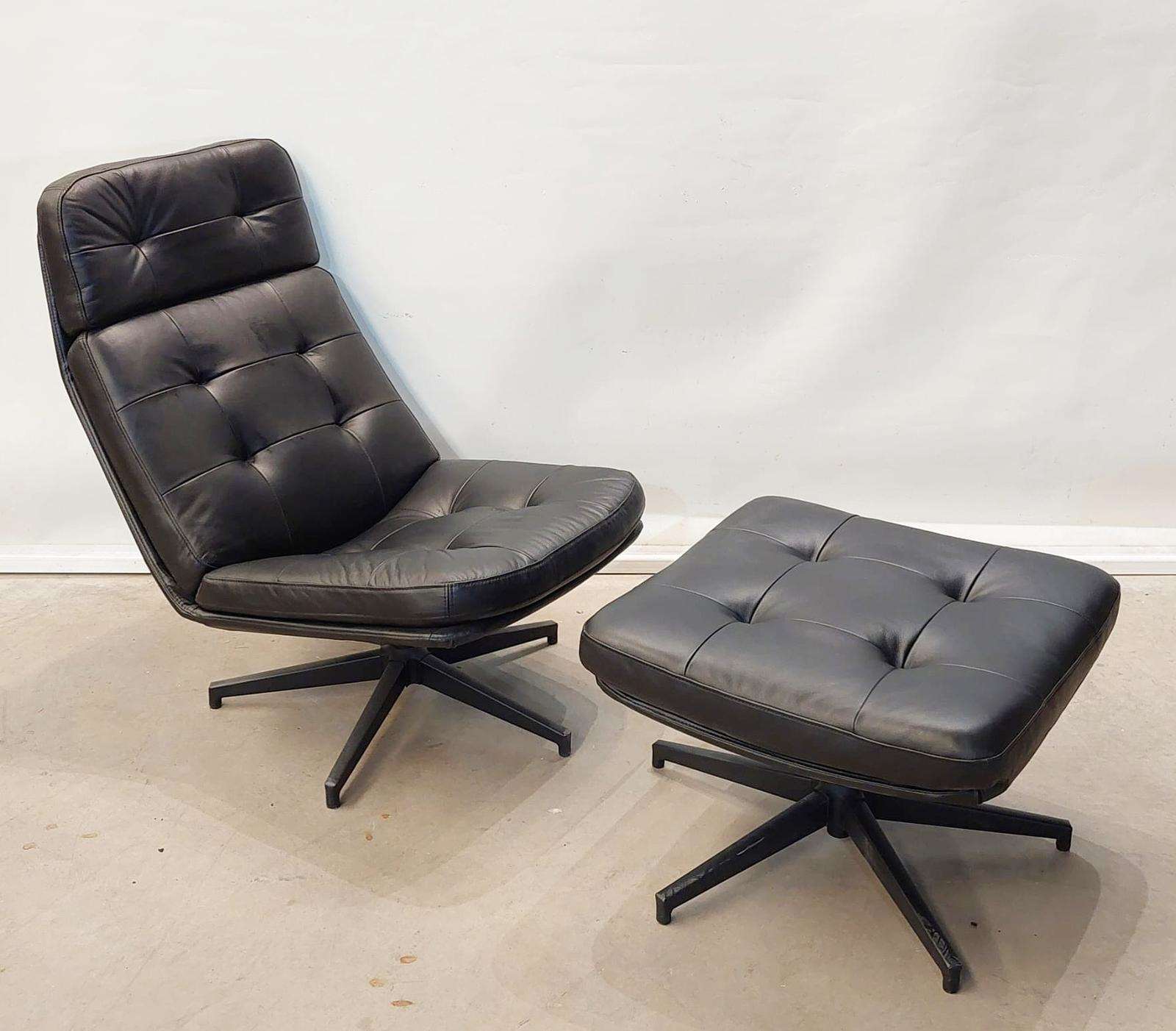 Sillon y reposapies Havberg negro 05007