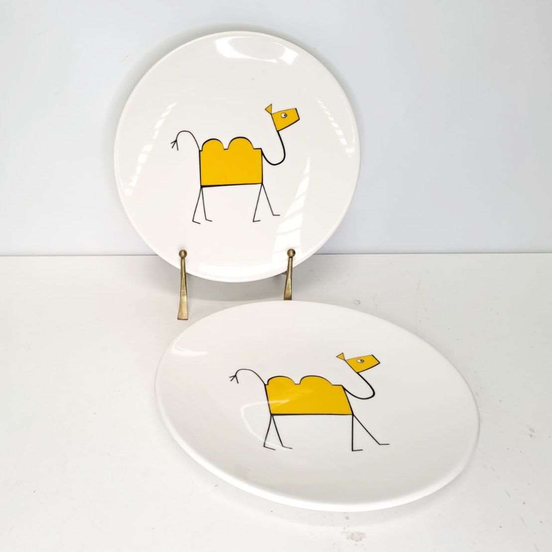 Ceramic plate with children's drawings, camel 05213