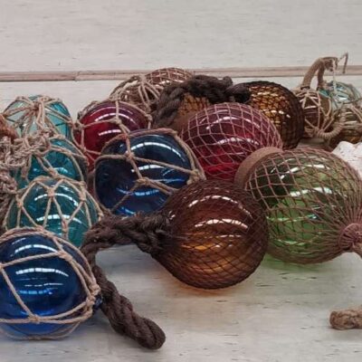 Colored nautical glass buoys. 04620