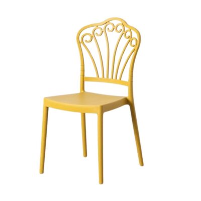 Yellow polypropylene spiral chair. 06057