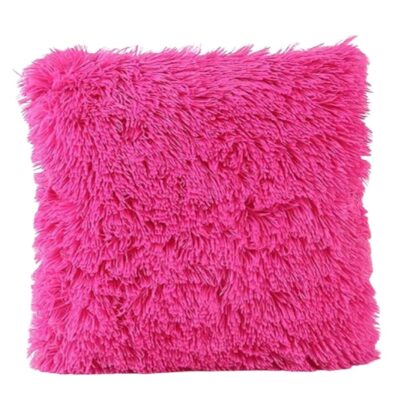 Cojín suave de pelo rosa fucsia. 06139