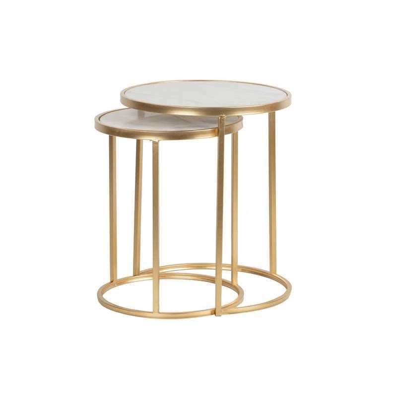 Mia Side Table, White Marble. 07430