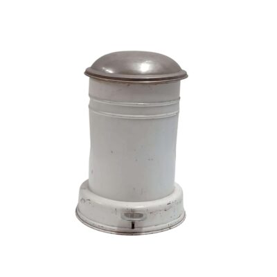 White iron waste bin