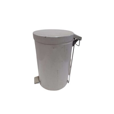 Small white wastebasket