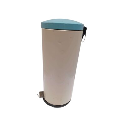White waste bin with colored lid