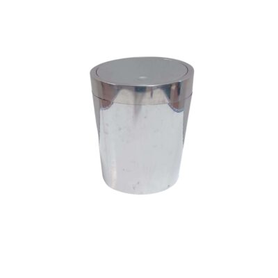 Chrome push-button waste bin