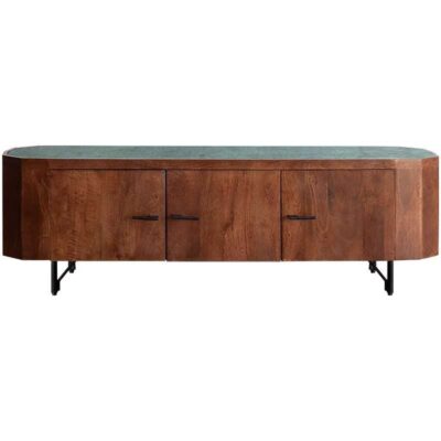 Solid wood TV sideboard with marble top. 01546